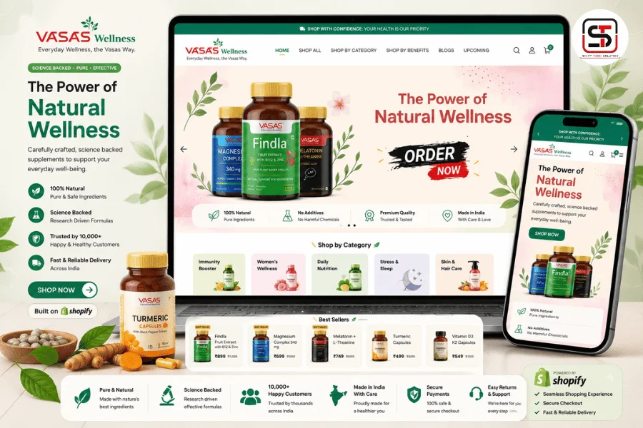 Vasa Wellness — ecommerce website by Shift Tech Solution
